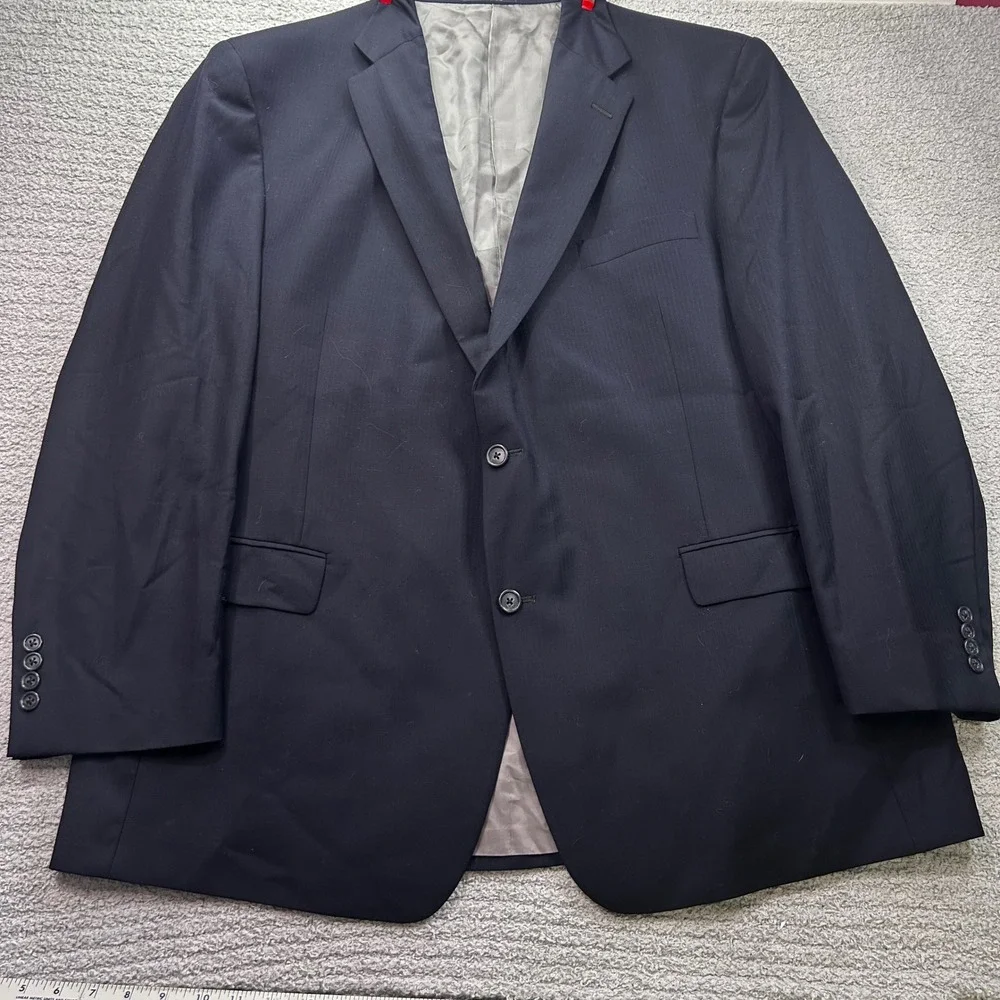 Hart Schaffner Marx Suit 50R Navy Blue 2 Button  Classic Big Tall USA made